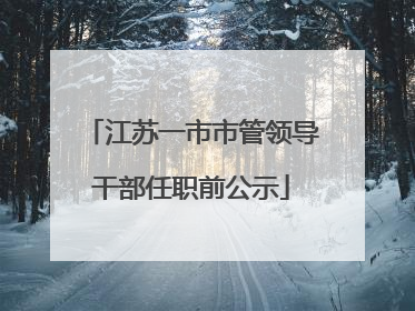 江苏一市市管领导干部任职前公示