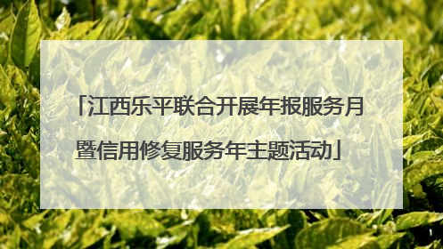 江西乐平联合开展年报服务月暨信用修复服务年主题活动