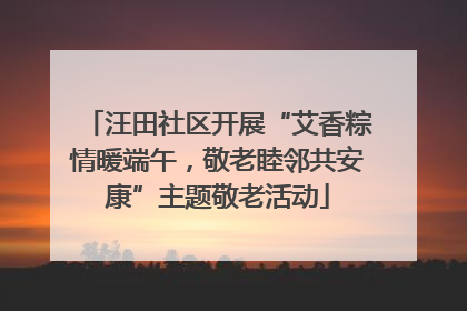 汪田社区开展“艾香粽情暖端午，敬老睦邻共安康”主题敬老活动