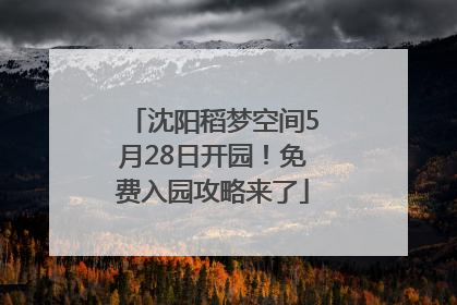 沈阳稻梦空间5月28日开园！免费入园攻略来了