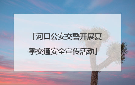 河口公安交警开展夏季交通安全宣传活动