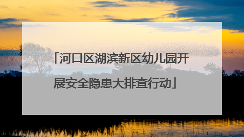 河口区湖滨新区幼儿园开展安全隐患大排查行动