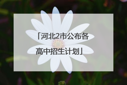 河北2市公布各高中招生计划
