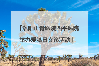 洛阳正骨医院西平医院举办爱膝日义诊活动