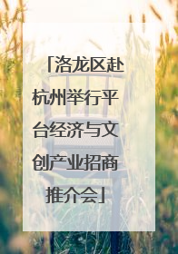 洛龙区赴杭州举行平台经济与文创产业招商推介会