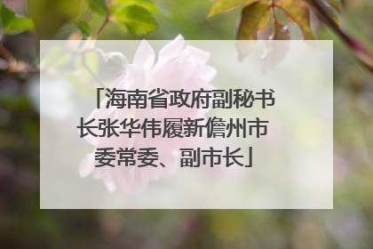 海南省政府副秘书长张华伟履新儋州市委常委、副市长