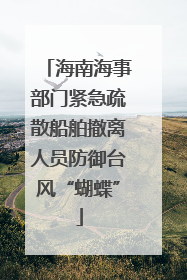 海南海事部门紧急疏散船舶撤离人员防御台风“蝴蝶”