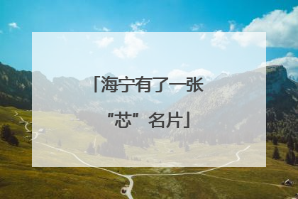 海宁有了一张“芯”名片
