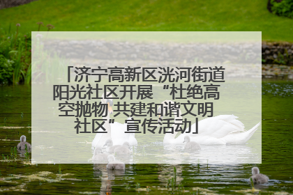 济宁高新区洸河街道阳光社区开展“杜绝高空抛物 共建和谐文明社区”宣传活动