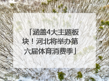 涵盖4大主题板块！河北将举办第六届体育消费季