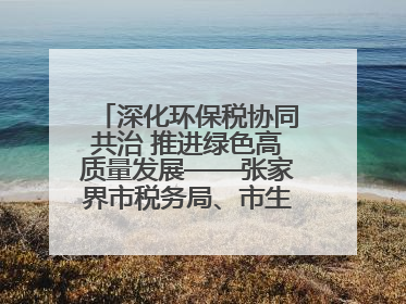深化环保税协同共治 推进绿色高质量发展——张家界市税务局、市生态环境局签署合作备忘录
