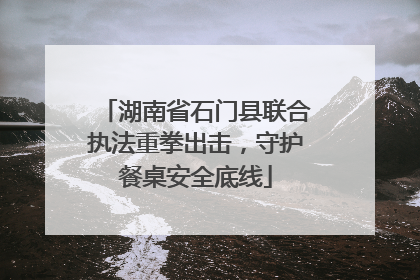 湖南省石门县联合执法重拳出击，守护餐桌安全底线