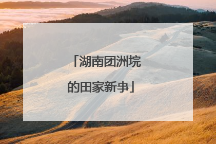 湖南团洲垸的田家新事