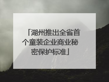 湖州推出全省首个童装企业商业秘密保护标准