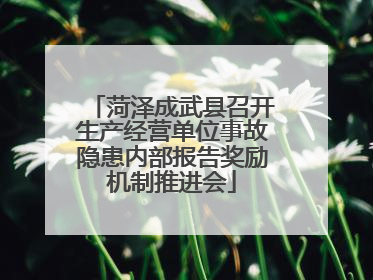 菏泽成武县召开生产经营单位事故隐患内部报告奖励机制推进会