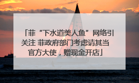 菲“下水道美人鱼”网络引关注 菲政府部门考虑请其当官方大使，赠现金开店