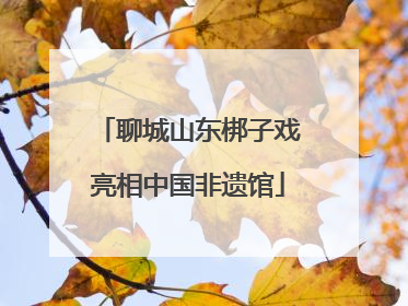 聊城山东梆子戏亮相中国非遗馆