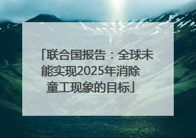联合国报告：全球未能实现2025年消除童工现象的目标