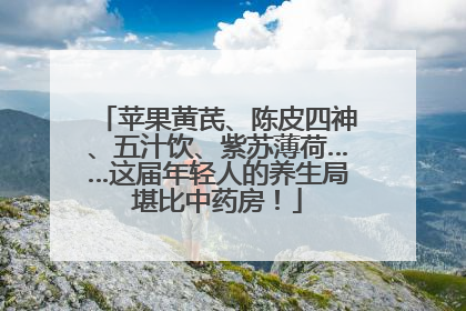 苹果黄芪、陈皮四神、五汁饮、紫苏薄荷……这届年轻人的养生局堪比中药房！