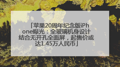 苹果20周年纪念版iPhone曝光：全玻璃机身设计结合无开孔全面屏，起售价或达1.45万人民币