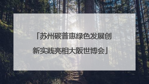 苏州碳普惠绿色发展创新实践亮相大阪世博会