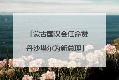 蒙古国议会任命赞丹沙塔尔为新总理