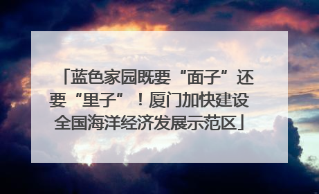 蓝色家园既要“面子”还要“里子”！厦门加快建设全国海洋经济发展示范区