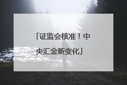 证监会核准！中央汇金新变化