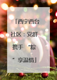 西宁西台社区：党群携手 “粽”享温情