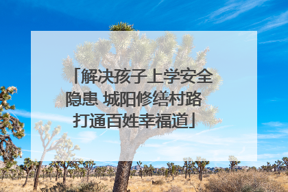 解决孩子上学安全隐患 城阳修缮村路打通百姓幸福道