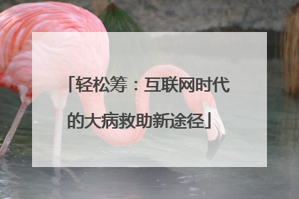 轻松筹：互联网时代的大病救助新途径