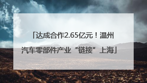 达成合作2.65亿元！温州汽车零部件产业“链接”上海