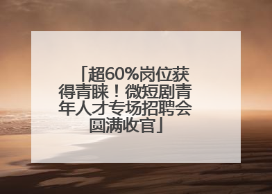 超60%岗位获得青睐！微短剧青年人才专场招聘会圆满收官