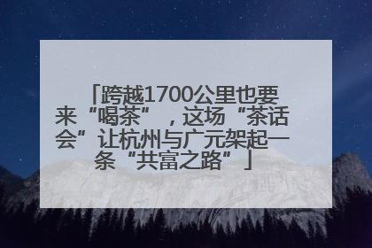 跨越1700公里也要来“喝茶”，这场“茶话会”让杭州与广元架起一条“共富之路”