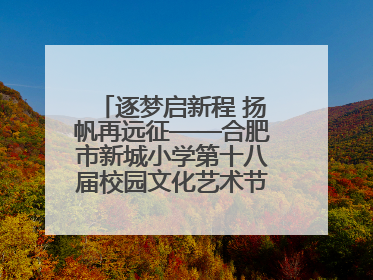 逐梦启新程 扬帆再远征——合肥市新城小学第十八届校园文化艺术节“戏曲进校园专场演出”
