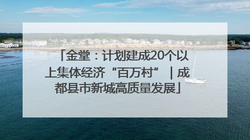 金堂：计划建成20个以上集体经济“百万村”｜成都县市新城高质量发展