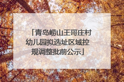 青岛崂山王哥庄村幼儿园拟选址区域控规调整批前公示