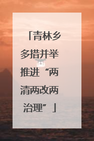 青林乡多措并举推进“两清两改两治理”