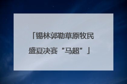 锡林郭勒草原牧民盛夏决赛“马超”