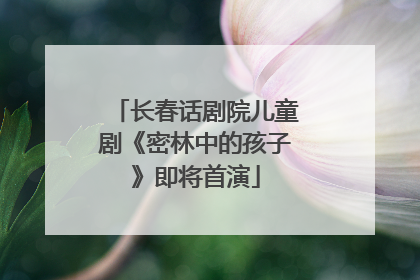 长春话剧院儿童剧《密林中的孩子》即将首演