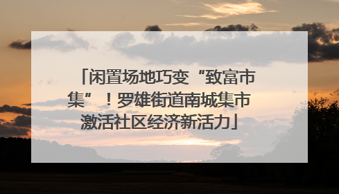 闲置场地巧变“致富市集”！罗雄街道南城集市激活社区经济新活力