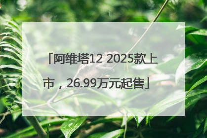 阿维塔12 2025款上市，26.99万元起售