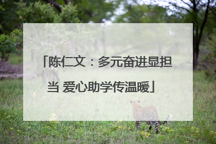陈仁文：多元奋进显担当 爱心助学传温暖