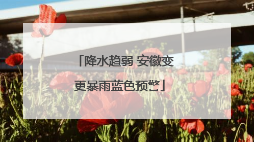 降水趋弱 安徽变更暴雨蓝色预警