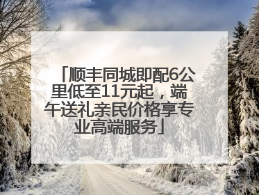 顺丰同城即配6公里低至11元起，端午送礼亲民价格享专业高端服务