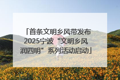 首条文明乡风带发布 2025宁波“文明乡风润四明”系列活动启动