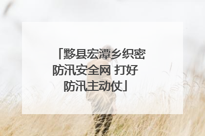 黟县宏潭乡织密防汛安全网 打好防汛主动仗