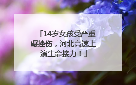 14岁女孩受严重碾挫伤，河北高速上演生命接力！