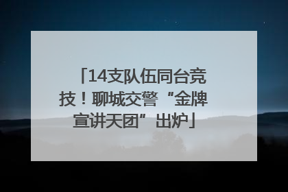 14支队伍同台竞技！聊城交警“金牌宣讲天团”出炉