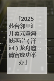 2025苏台邻里汇开幕式暨海峡两岸（洋河）龙舟邀请赛成功举办